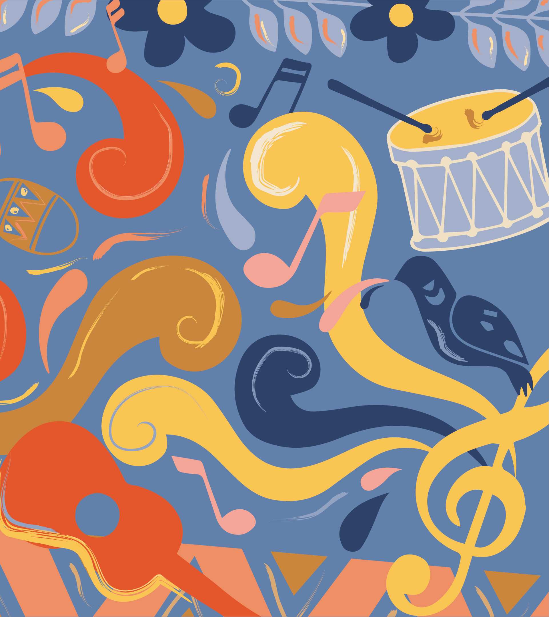 Illustration for Lund choral festival designed by Studio Poi