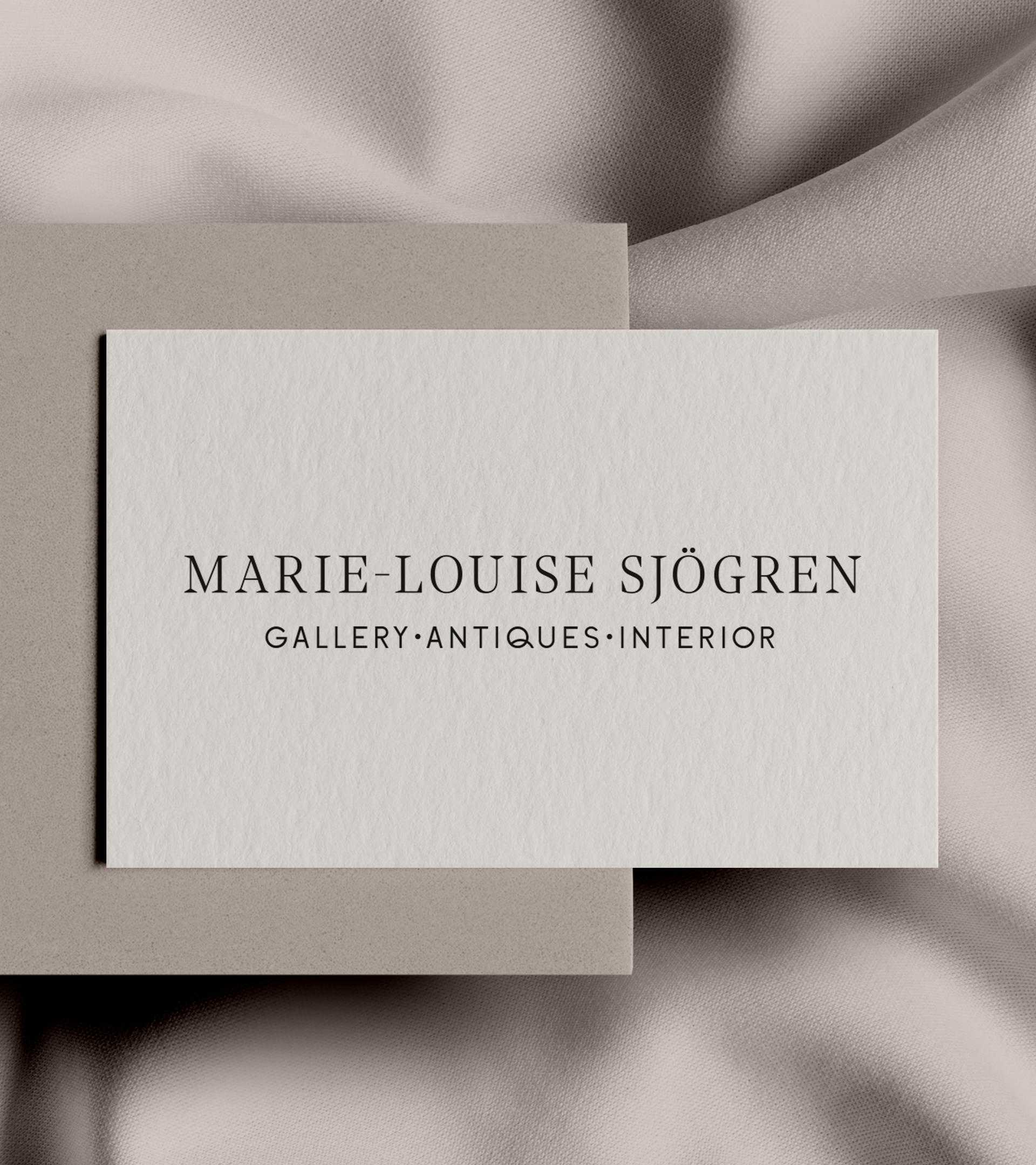 Business card for Marie-Louise Sjögren designed by Studio Poi