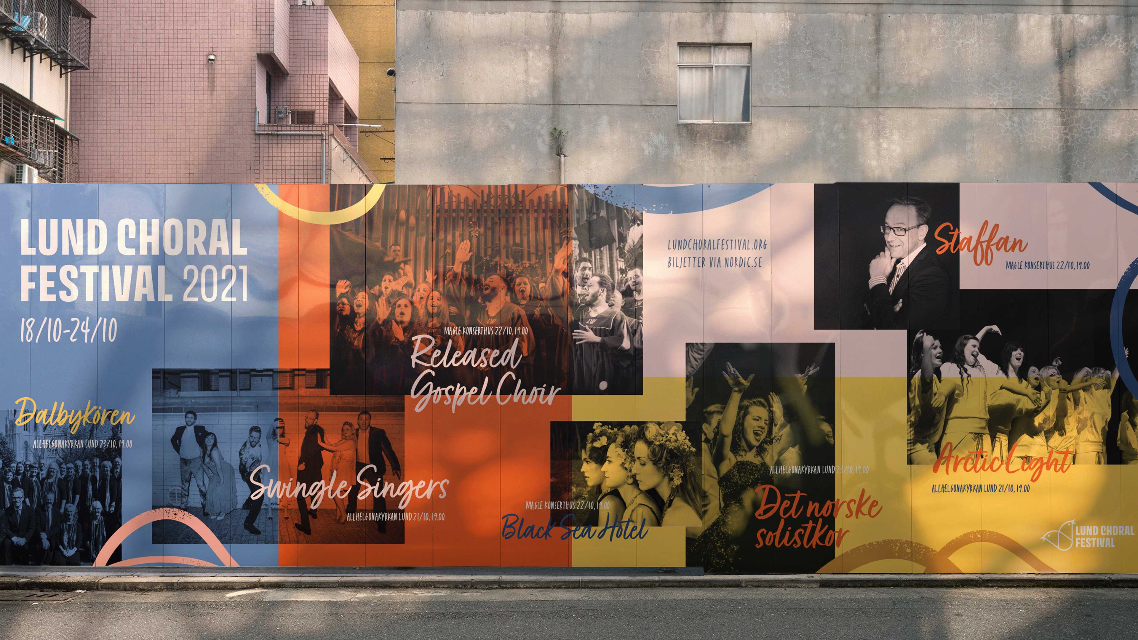 Outdoor wall for Lund choral festival designed by Studio Poi