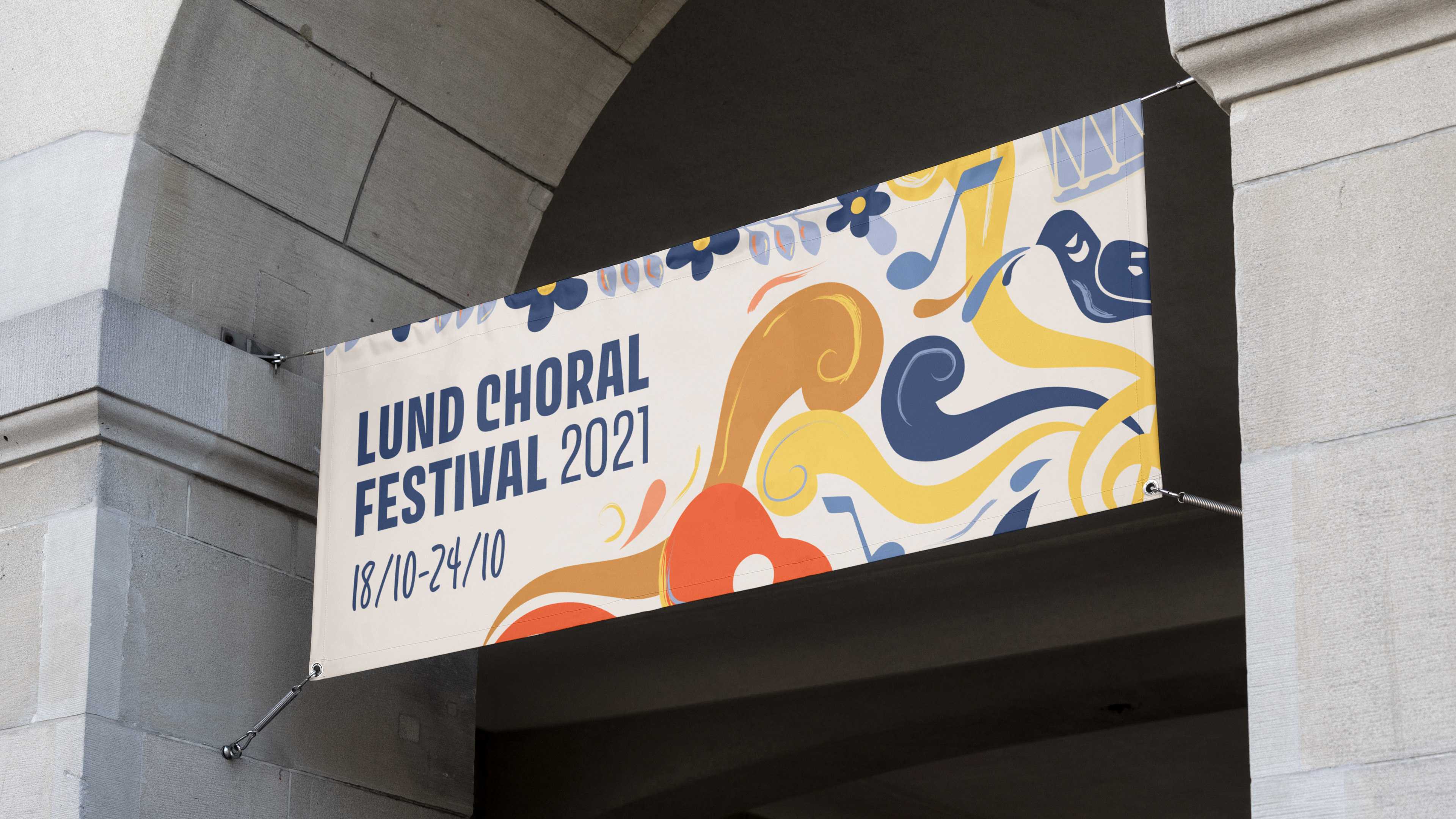 Banner for Lund choral festival designed by Studio Poi