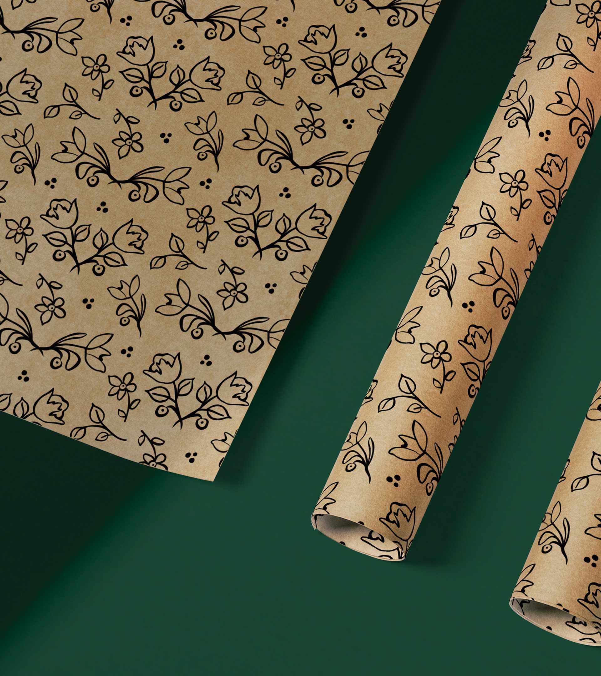 Gift paper with custom pattern designed by Studio Poi