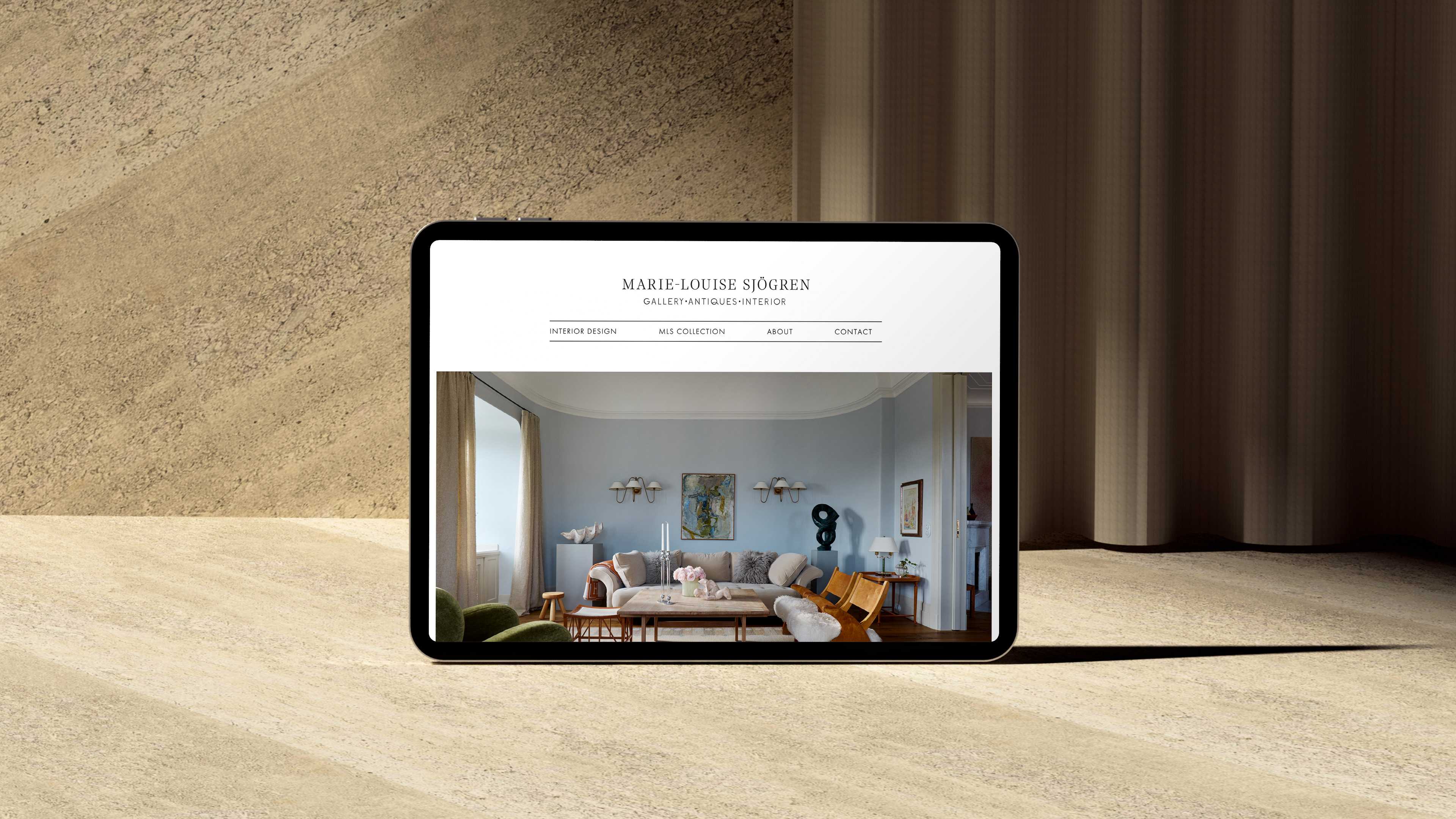 Web design for Marie-Louise Sjögren designed by Studio Poi