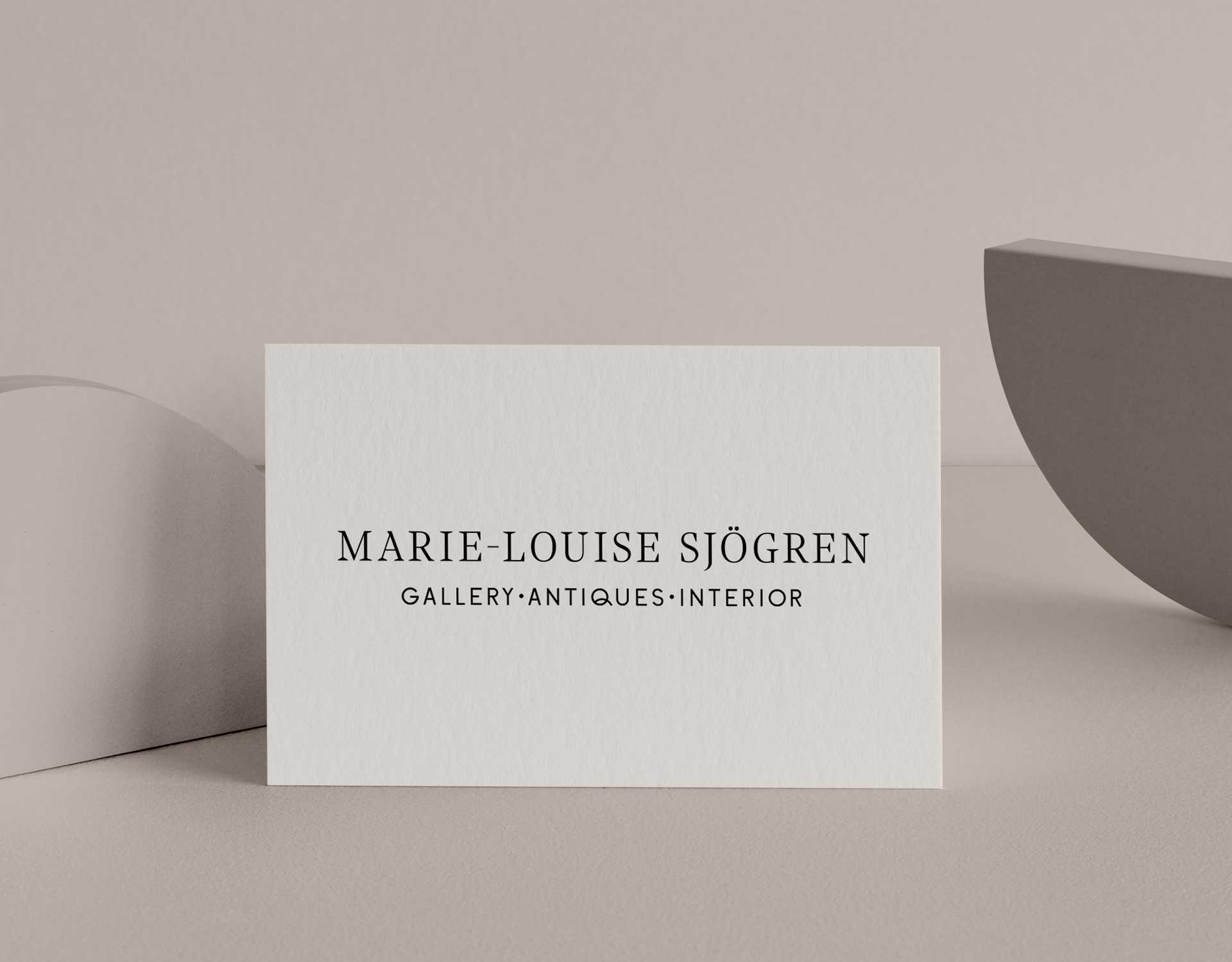 Business cards for Marie Louise Sjögren designed by Studio Poi